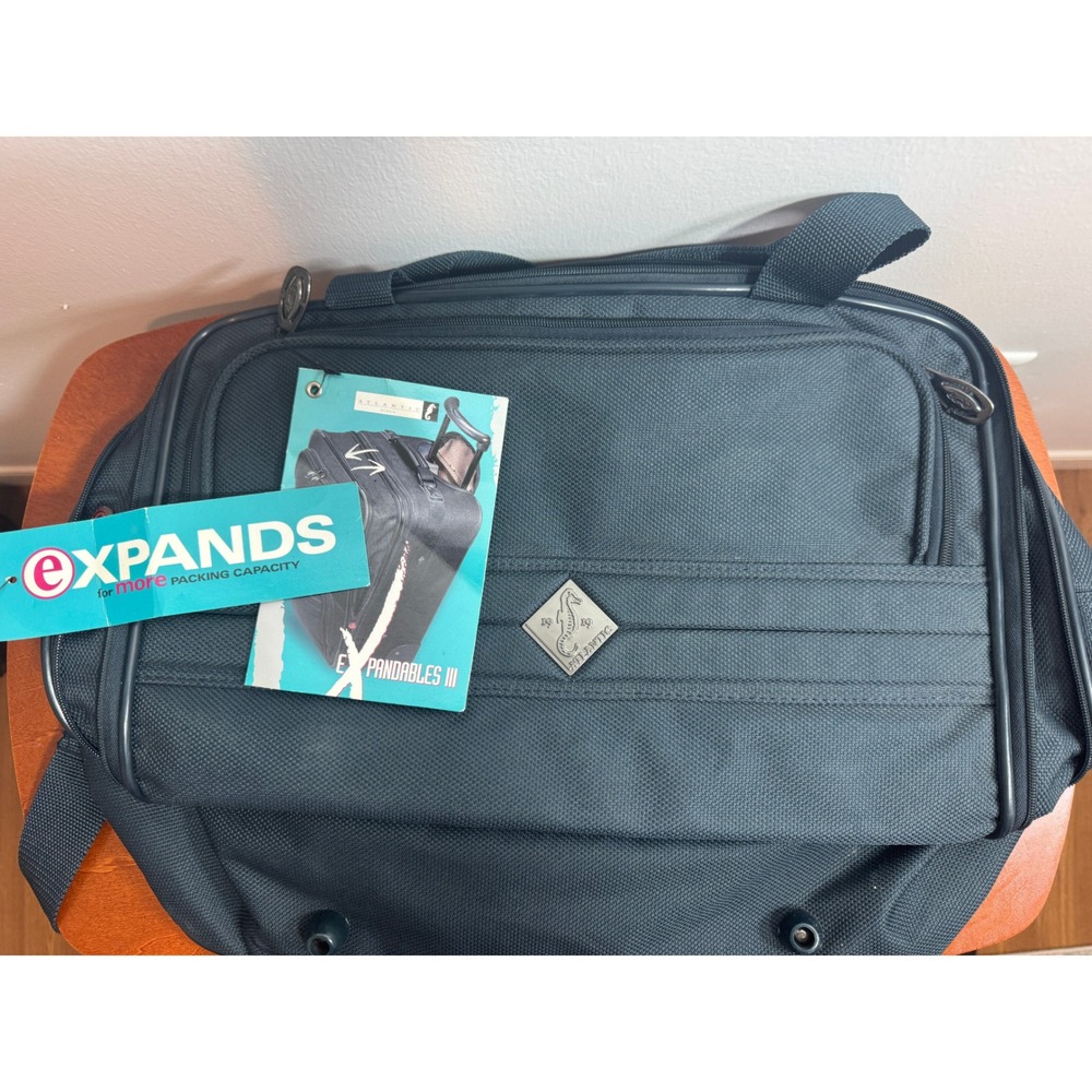 Vintage Atlantic Expandables III Tote Bag Travel Navy New With Tags